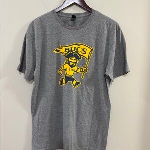 Gildan Gray ETSU Bucs Graphic Short Sleeve Tee. Size L